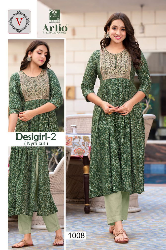 Desi Girl 1-2 Nayra Cut Wholesale Printed Kurtis Catalog